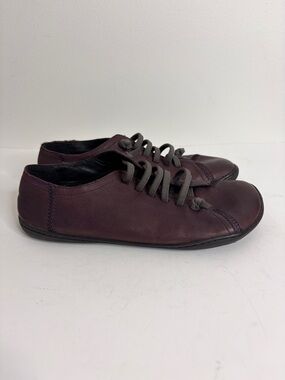 Camper Peu Cami Shoes Womens 39 US 9 Burgundy Purple Leather Minimalist Barefoot